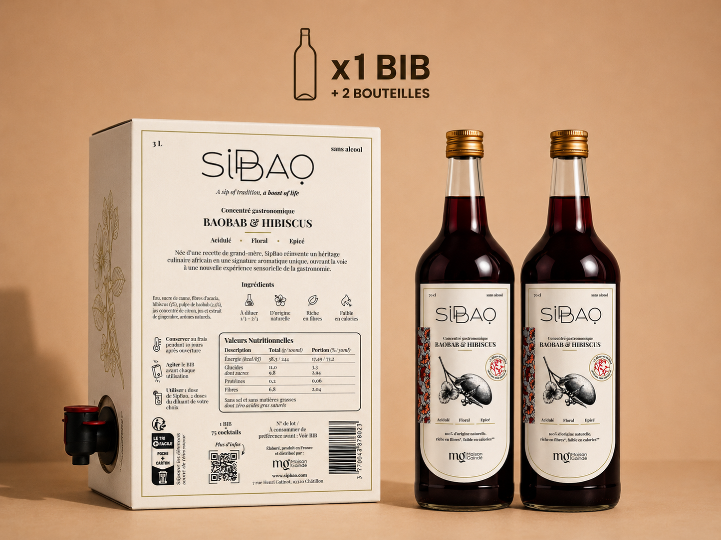 Concentré gastronomique au baobab, hibiscus & gingembre.