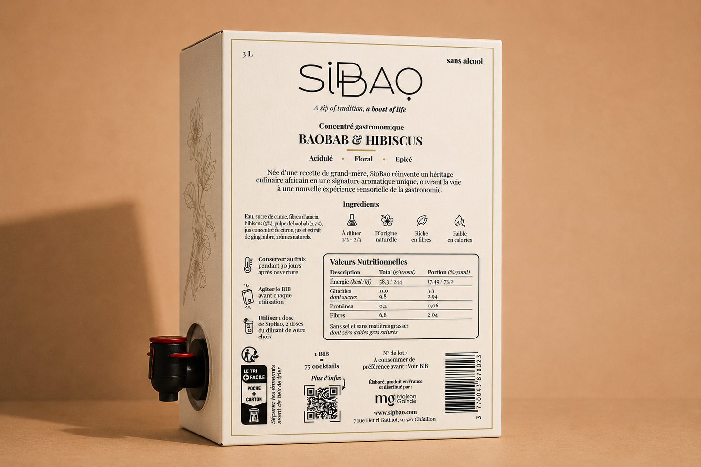 Concentré gastronomique au baobab, hibiscus & gingembre.