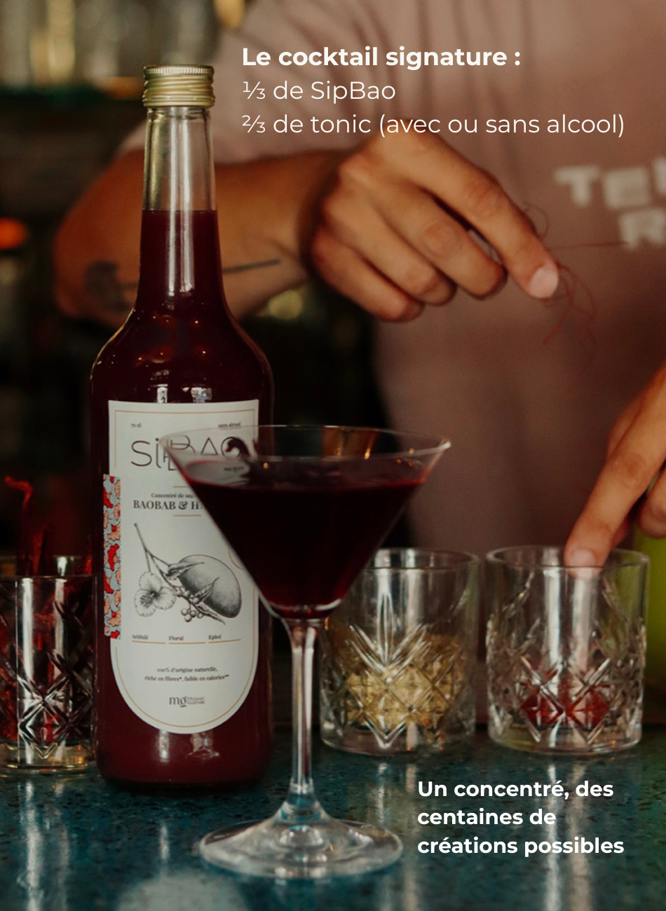 Concentré gastronomique au baobab, hibiscus & gingembre.